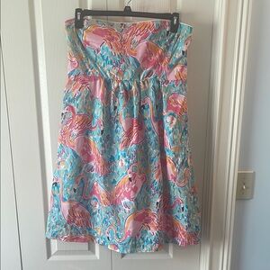 Lilly Flamingo Strapless Dress